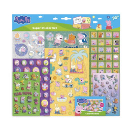 Totum: Peppa pig - Super Stickerset, 7 Sheets, 100 Lasterstickers (Bt360167)