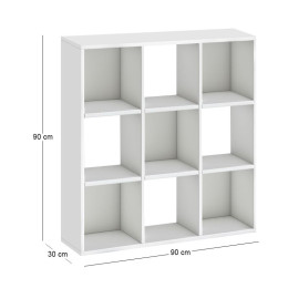 Βιβλιοθήκη Cube Megapap Χρώμα Λευκό 90x30x90εκ.