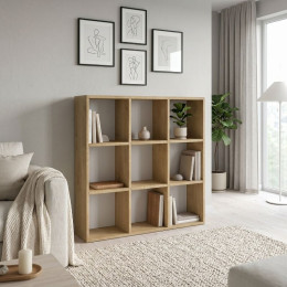 Βιβλιοθήκη Cube Megapap Χρώμα Sapphire oak 90x30x90εκ.