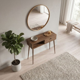 Κονσόλα Napoli Megapap Χρώμα Καρυδί 90x29x88εκ.