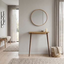 Κονσόλα Επιτοίχια Moca Megapap Χρώμα Sapphire oak 60x22x77εκ.