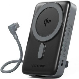 Vention 10000mah Magnetic Wireless Power Bank (Usb-c + usb-C/usb-C/wireless) 35w Gray led Display Type (Fkhh0) (Venfkhh0)