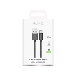 Puro Cable in TPE , USB-A Micro USB, 1m, 2.0, 12W, Black