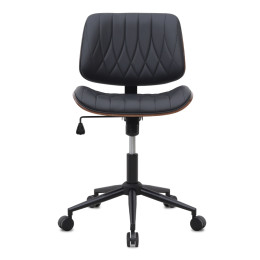 Καρέκλα Γραφείου Corina Megapap από Τεχνόδερμα Χρώμα Μαύρο 60x65x82/92εκ.