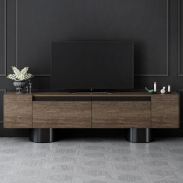 Έπιπλο Τηλεόρασης Haven Megapap Χρώμα Καρυδί 180x30x50εκ.