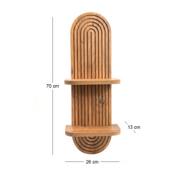 Ραφιέρα Τοίχου Artwill Megapap mdf Χρώμα oak 26x13x70εκ.