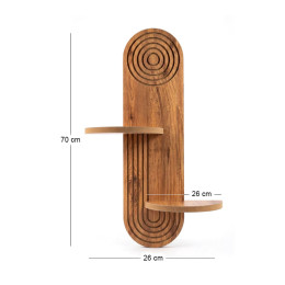 Ραφιέρα Τοίχου Artwill Megapap mdf Χρώμα oak 46x13x70εκ.