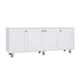 Μπουφές Bohemian Megapap Χρώμα Λευκό - Φυσικό Οξιάς 180x40x75εκ.