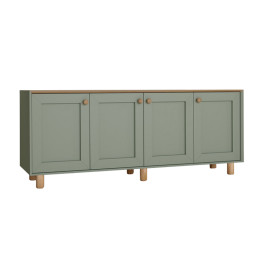Μπουφές Bohemian Megapap Χρώμα Πράσινο - Φυσικό Οξιάς 180x40x75εκ.