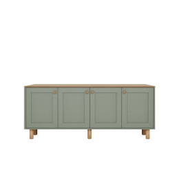 Μπουφές Bohemian Megapap Χρώμα Πράσινο - Φυσικό Οξιάς 180x40x75εκ.