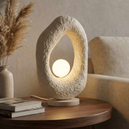 Φωτιστικό Επιτραπέζιο Zoga Megapap g9 Fiberglass Μονόφωτο Χρώμα Εκρού 30x17x50εκ.