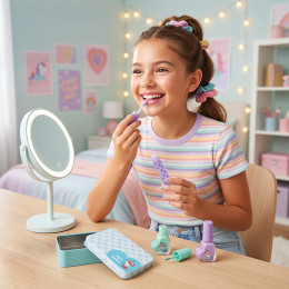 HappiHobbi Σετ Ομορφιάς με Θήκη Sparkle Love σε 2 Σχέδια Για 6+ Ετών