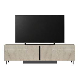 Έπιπλο Τηλεόρασης Arlen Megapap με led rgb Χρώμα Travertine 180x32x50εκ.