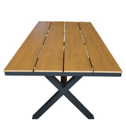 Τραπέζι Κήπου ArteLibre COMINO Καρυδί/Ανθρακί Αλουμίνιο/Polywood 150x90x74cm