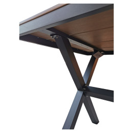 Τραπέζι Κήπου ArteLibre COMINO Καρυδί/Ανθρακί Αλουμίνιο/Polywood 150x90x74cm