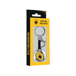 Μπρελόκ μεταλλικό - ΑΕΚ Μπάσκετ 2 / περιστρεφόμενο (συσκ)