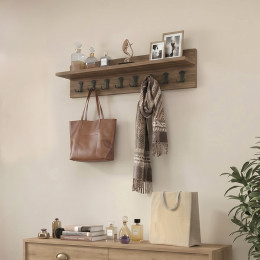 Κρεμάστρα Τοίχου Vettini Megapap Χρώμα Καρυδί 100x12x20εκ.