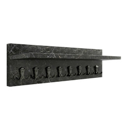 Κρεμάστρα Τοίχου Vettini Megapap Χρώμα Μαύρο εφέ Μαρμάρου 100x12x20εκ.