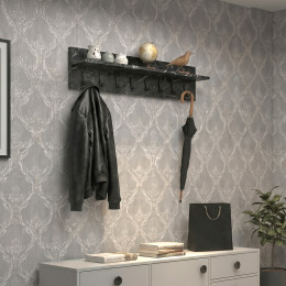 Κρεμάστρα Τοίχου Vettini Megapap Χρώμα Μαύρο εφέ Μαρμάρου 100x12x20εκ.