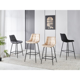ERMINA BEIGE VELVET ΥΦΑΣΜΑ 75εκ. ΣΚΑΜΠΟ ΜΕΤΑΛΛΙΚΟ 49X50X75-104εκ.