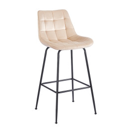 ERMINA BEIGE VELVET ΥΦΑΣΜΑ 75εκ. ΣΚΑΜΠΟ ΜΕΤΑΛΛΙΚΟ 49X50X75-104εκ.