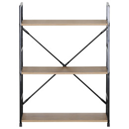 Ραφιέρα ArteLibre DARROW Με 3 Ράφια Δρυς/Μαύρο Μοριοσανίδα/Μέταλλο 58.6x23.5x80cm