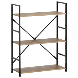 Ραφιέρα ArteLibre DARROW Με 3 Ράφια Δρυς/Μαύρο Μοριοσανίδα/Μέταλλο 58.6x23.5x80cm
