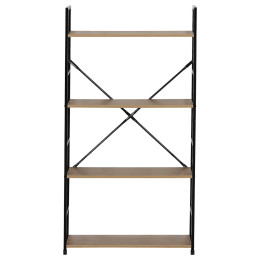 Ραφιέρα ArteLibre DARROW Με 4 Ράφια Δρυς/Μαύρο Μοριοσανίδα/Μέταλλο 58.6x23.5x112cm