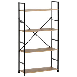 Ραφιέρα ArteLibre DARROW Με 4 Ράφια Δρυς/Μαύρο Μοριοσανίδα/Μέταλλο 58.6x23.5x112cm