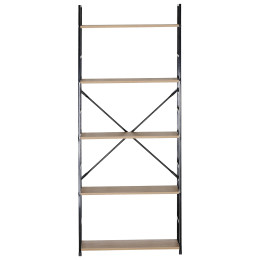 Ραφιέρα ArteLibre DARROW Με 5 Ράφια Δρυς/Μαύρο Μοριοσανίδα/Μέταλλο 58.6x23.5x144cm