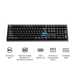 Keychron q6 Ultra (Q6u-m1) zmk rgb 8k Wireless Custom Mechanical Keyboard-red Switch 100% us