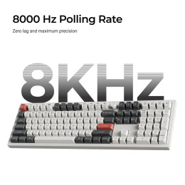 Keychron q6 Ultra (Q6u-p1) zmk rgb 8k Wireless Custom Mechanical Keyboard-red Switch 100% us White