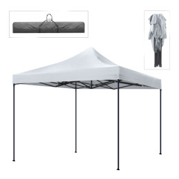 Κιόσκι - Gazebo Bari Megapap Πτυσσόμενο Μεταλλικός Σκελετός - Αδιάβροχο Ύφασμα Χρώμα Λευκό 3x3x3,10m.