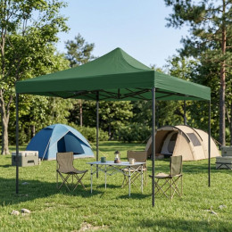 Κιόσκι - Gazebo Bari Megapap Πτυσσόμενο Μεταλλικός Σκελετός - Αδιάβροχο Ύφασμα Χρώμα Πράσινο 3x3x3,10m.