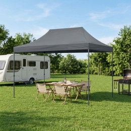 Κιόσκι - Gazebo Bari Megapap Πτυσσόμενο Μεταλλικός Σκελετός - Αδιάβροχο Ύφασμα Χρώμα Γκρι 3x4,5x3,20m.