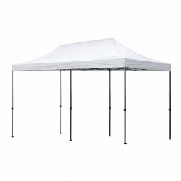 Κιόσκι - Gazebo Bari Megapap Πτυσσόμενο Μεταλλικός Σκελετός - Αδιάβροχο Ύφασμα Χρώμα Λευκό 3x6x3,27m.