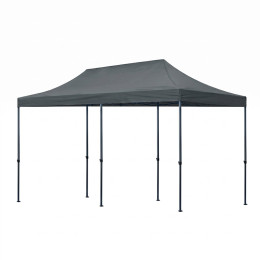 Κιόσκι - Gazebo Bari Megapap Πτυσσόμενο Μεταλλικός Σκελετός - Αδιάβροχο Ύφασμα Χρώμα Γκρι 3x6x3,27m.