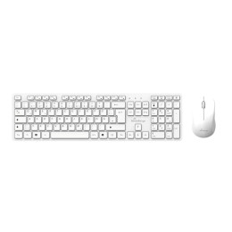 Mediarange Wireless Keyboard and Mouse Set, Qwerty (Gr), Function Keys, 3-Button Mouse,1.200 Dpi, Symmetrical, Dongle, White (Mros278-gr)