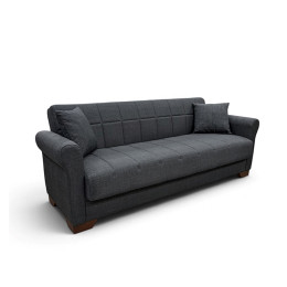 VAVEL DARK GREY ΥΦΑΣΜΑ 3ΘΕΣΙΟΣ ΚΑΝΑΠΕΣ/ΚΡΕΒΑΤΙ ΜΕ ΑΠΟΘ.ΧΩΡΟ 216X85X80εκ.