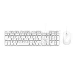 Mediarange Wired Keyboard and Mouse Set, Qwerty (Gr), Function Keys, 3-Button Mouse,1.200 Dpi, Symmetrical, 1.5m Cable, White (Mros276-gr)