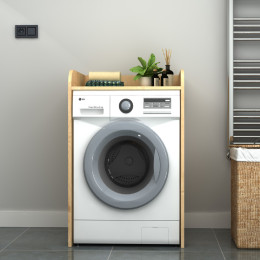 Έπιπλο Πλυντηρίου Toren Megapap Χρώμα Φυσικό Οξιάς 65x60x100εκ.