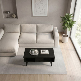 Τραπεζάκι Σαλονιού Andros Megapap Χρώμα Sencron Black 90x54x39,6εκ.