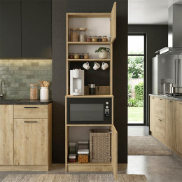 Έπιπλο Κουζίνας Tuco 1 Megapap Χρώμα Sapphire oak 53,8x40x180εκ.