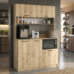 Έπιπλο Κουζίνας Tuco 3 Megapap Χρώμα Sapphire oak 123,8x40x180εκ.