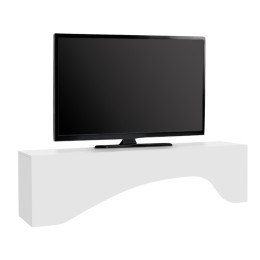 Έπιπλο Τηλεόρασης Mara Megapap με led Χρώμα Λευκό 150x31,4x40εκ.