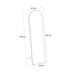 Καθρέπτης Δαπέδου - Τοίχου Agalu Μegapap Χρώμα Sencron Black 40x150εκ.