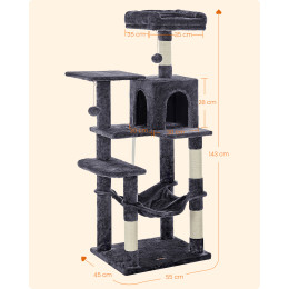 Feandrea cat Tower, Height 143 cm, up to 4 Cats, Σκούρο Γκρί (Pct161g01) (Feapct161g01)