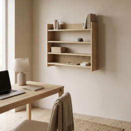 Ραφιέρα Τοίχου Lane Megapap Χρώμα Sapphire oak 85x15x66εκ.