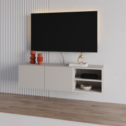 Έπιπλο Τηλεόρασης Επιτοίχιο Conrad Megapap Χρώμα Sandstone 140x35x38εκ.