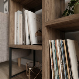 Βιβλιοθήκη Bolton Megapap Χρώμα Ανοιχτό Καρυδί 62x22x62εκ.